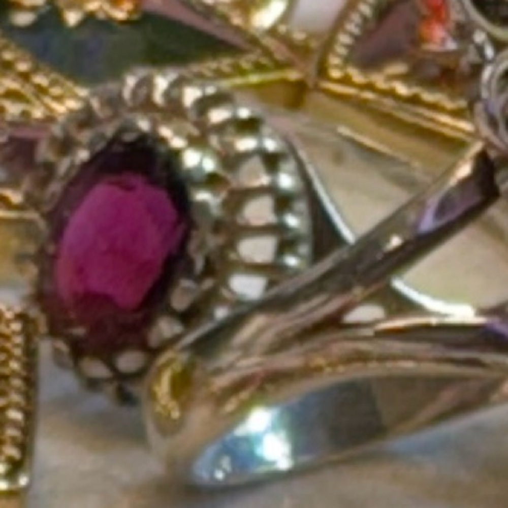 Sterling Silver With Beautiful Ruby Red Stone Rin… - image 3